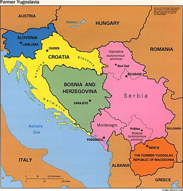 Eslovenia, Croacia, Bosnia y Herzegovina, Serbia, Montenegro y Macedonia