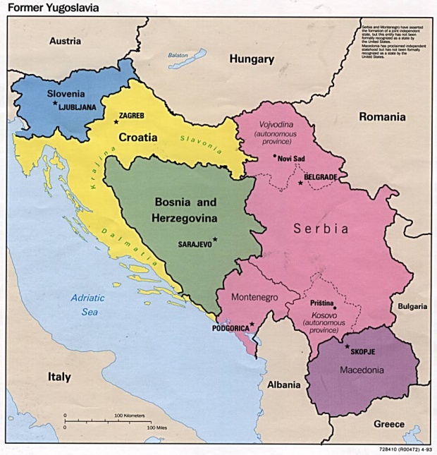 Eslovenia, Croacia, Bosnia y Herzegovina, Serbia, Montenegro y Macedonia
