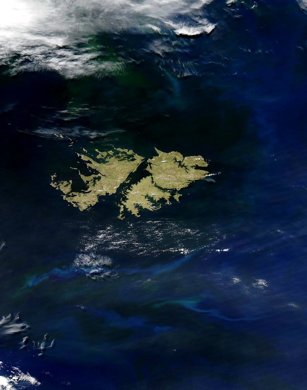 Foto Satelite de las Islas Malvinas (Falkland Islands)