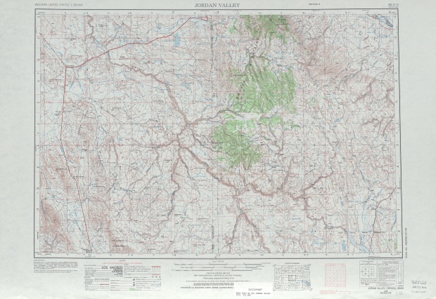 Hoja Jordania Valle del Mapa Topográfico de los Estados Unidos 1970