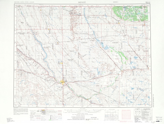 Hoja Minot del Mapa Topográfico de los Estados Unidos 1971