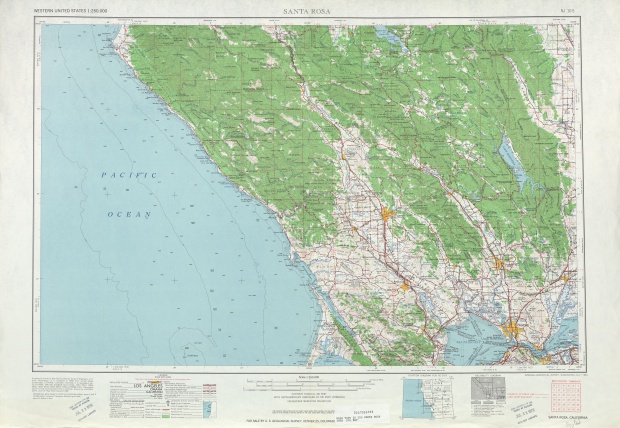 Hoja Santa Rosa del Mapa Topográfico de los Estados Unidos 1958