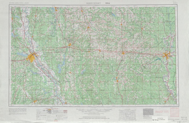 Hoja Shreveport del Mapa Topográfico de los Estados Unidos 1966