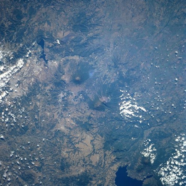 Imagen, Foto Satelite, Volcanes Acatenango, y Fuego, Guatemala