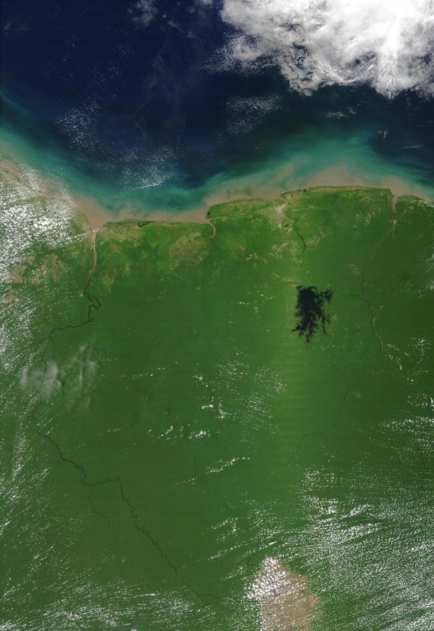 Imagen, Foto Satelite de Suriname, America del Sur