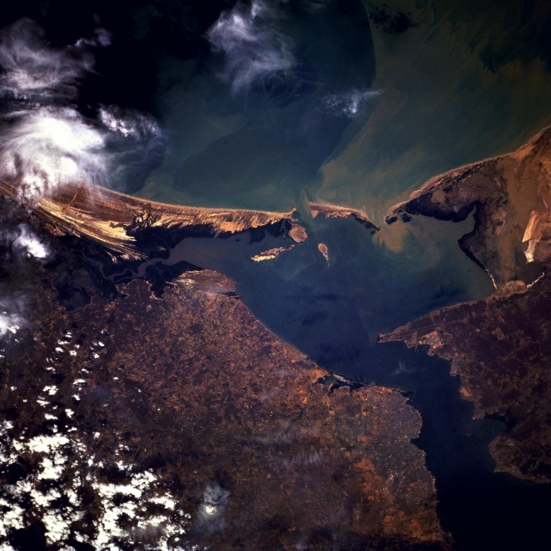 Imagen, Foto Satelite de la Ciudad de Maracaibo, Bahia de Tablazo, Venezuela