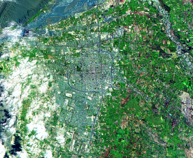 Imagen, Foto Satelite de la Ciudad de San Juan, Prov. San Juan, Argentina