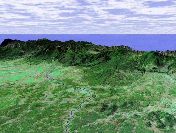 Imagen, Foto Satelite de la Planicie Costera Caribeña de Costa Rica