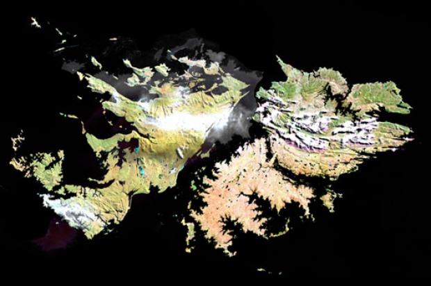 Imagen, Foto Satelite de las Islas Malvinas