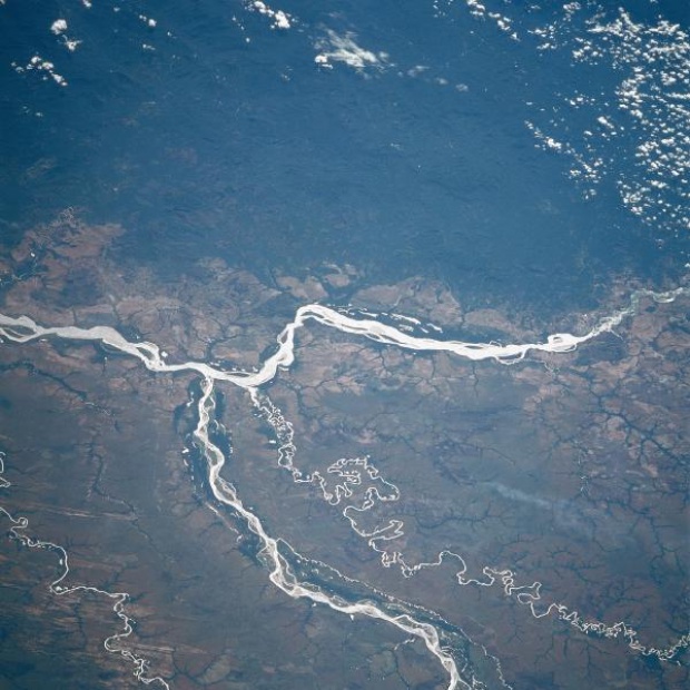 Imagen, Foto Satelite de los Rios Orinoco y Meta, Colombia y Venezuela