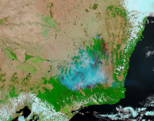 Incendios y cicatrices de los Incendios en el sureste de Australia