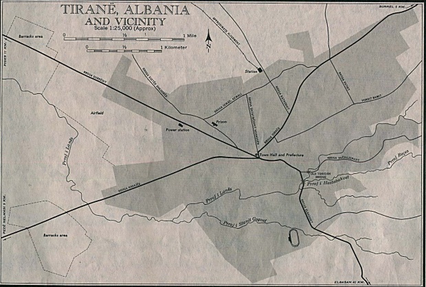 Mapa Croquis de Tirana, Albania