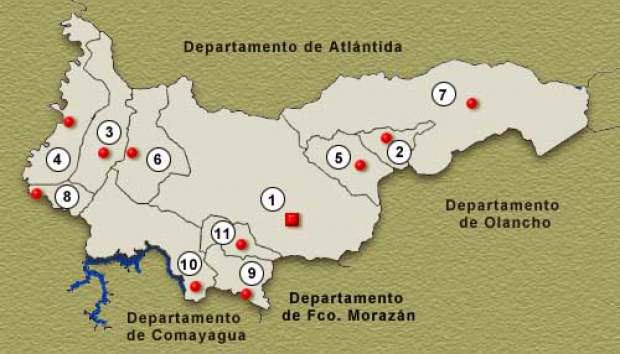 Mapa Departamento de Yoro, Honduras