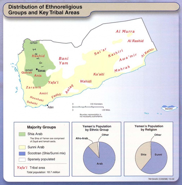 Mapa Etno-Religioso y de los Gupos Tribales de Yemen