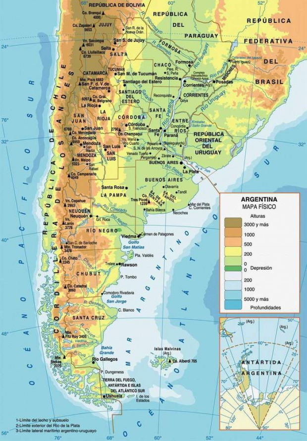 Mapa Físico de Argentina