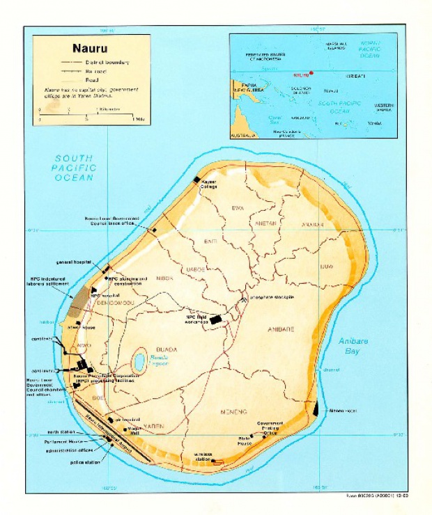 Mapa Físico de Nauru