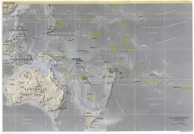 Mapa Físico de Oceanía 2001