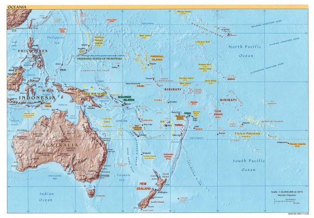 Mapa Físico de Oceanía 2002