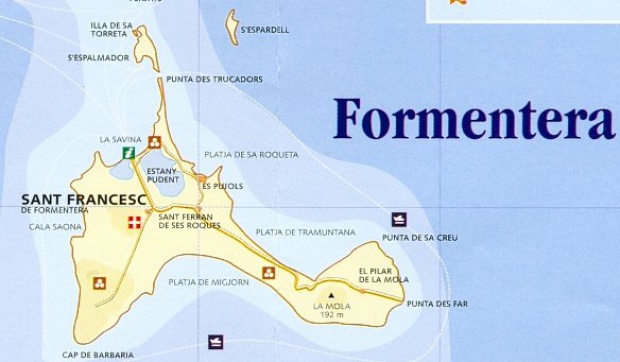 Mapa Isla Formentera, España