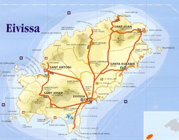 Mapa Isla Ibiza, España