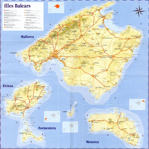 Mapa Islas Baleares, España