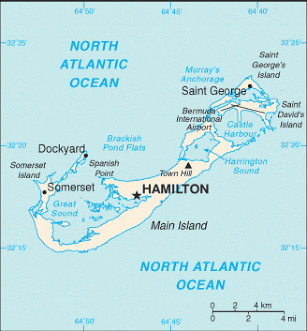 Mapa Político Pequeña Escala de Bermuda