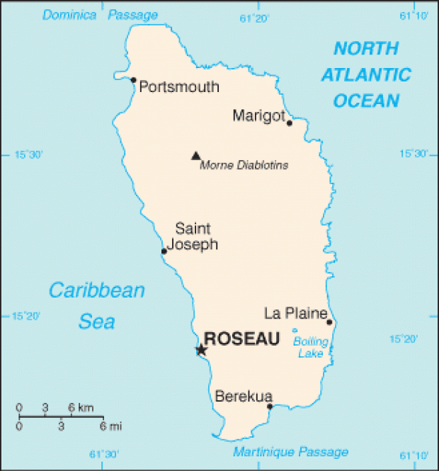 Mapa Político Pequeña Escala de Dominica
