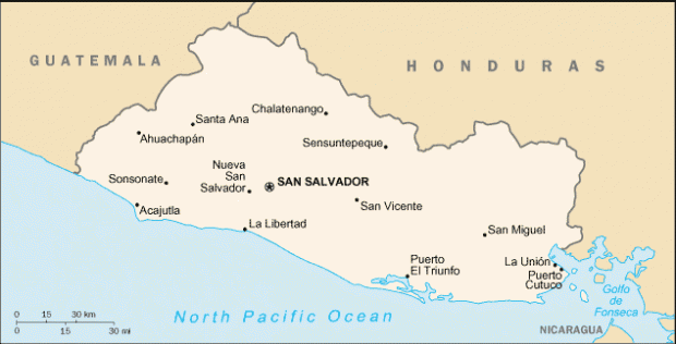 Mapa Político Pequeña Escala de El Salvador