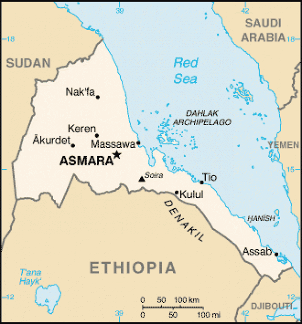 Mapa Político Pequeña Escala de Eritrea