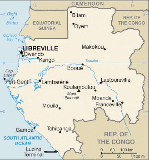 Mapa Político Pequeña Escala de Gabón