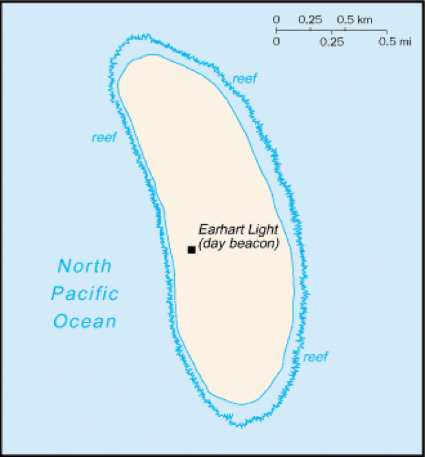 Mapa Político Pequeña Escala de Isla Howland, Estados Unidos