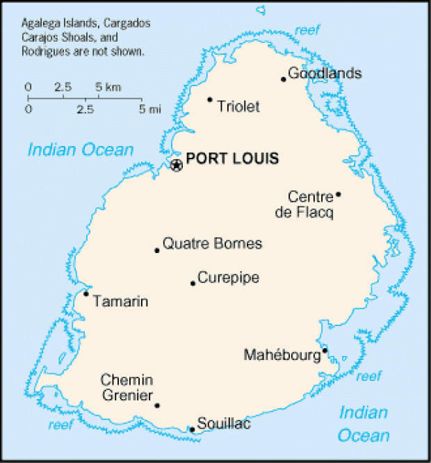 Mapa Político Pequeña Escala de Mauricio