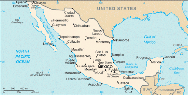 Mapa Político Pequeña Escala de México