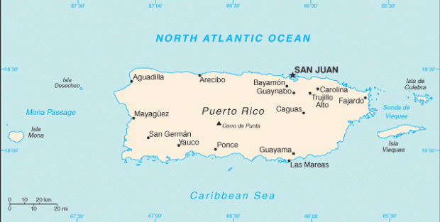 Mapa Político Pequeña Escala de Puerto Rico