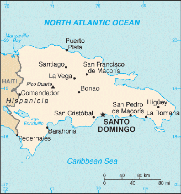Mapa Político Pequeña Escala de República Dominicana