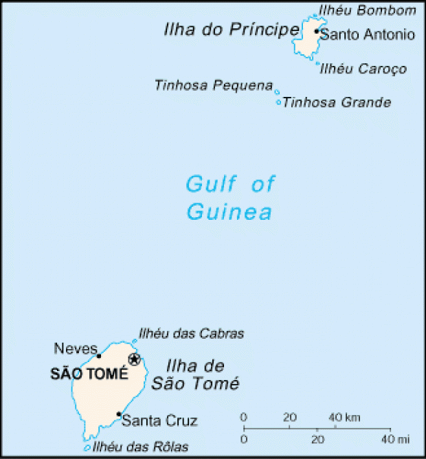 Mapa Político Pequeña Escala de Santo Tomé y Príncipe