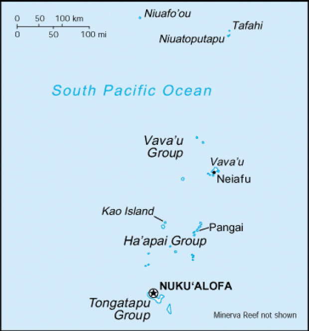 Mapa Político Pequeña Escala de Tonga