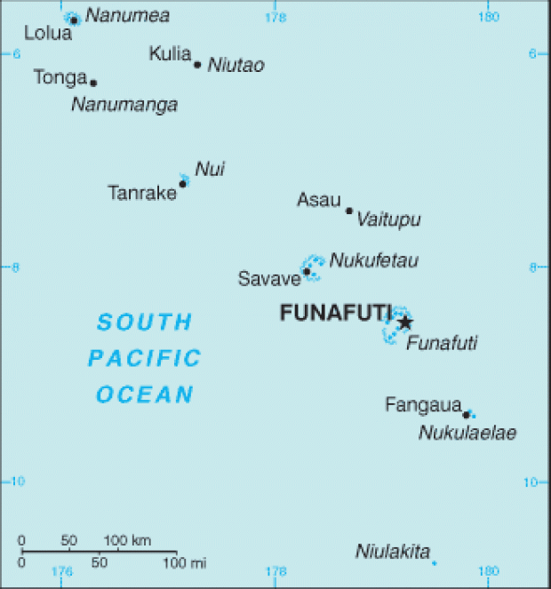 Mapa Político Pequeña Escala de Tuvalu