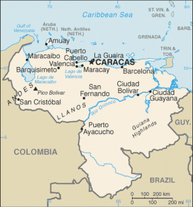 Mapa Político Pequeña Escala de Venezuela