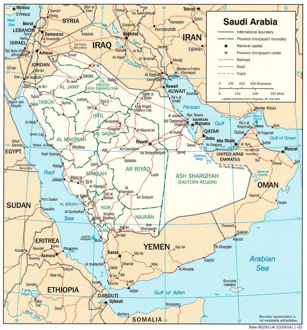 Mapa Politico de Arabia Saudita