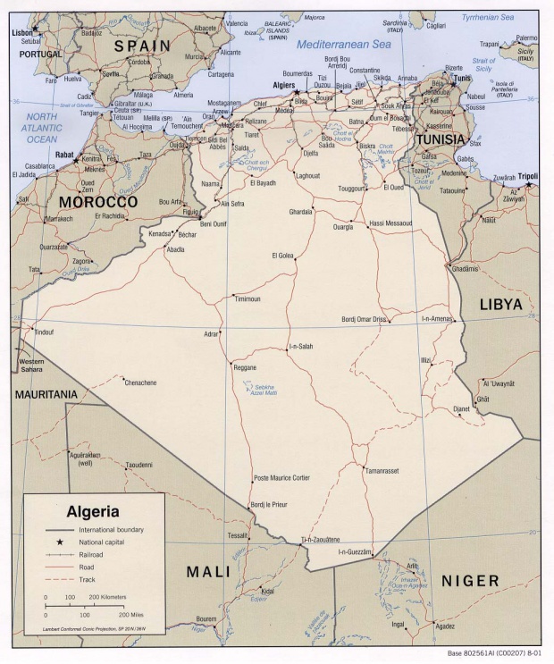 Mapa Politico de Argelia