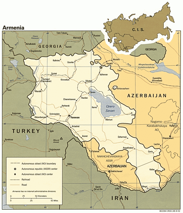 Mapa Politico de Armenia