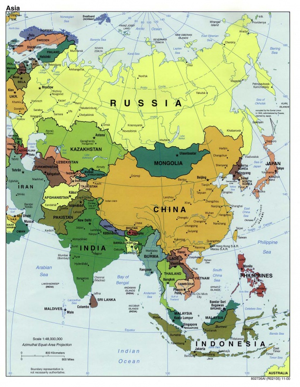 Mapa Politico de Asia 2000