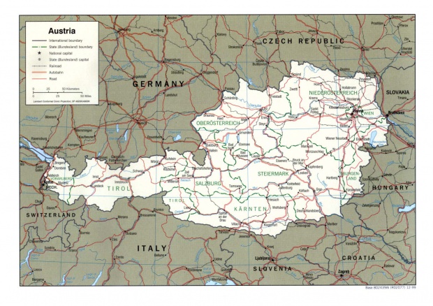 Mapa Politico de Austria