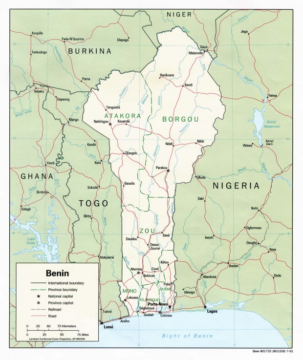 Mapa Politico de Benín