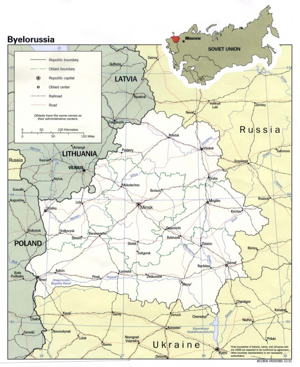 Mapa Politico de Bielorrusia