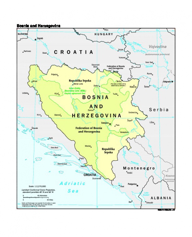 Mapa Politico de Bosnia y Herzegovina