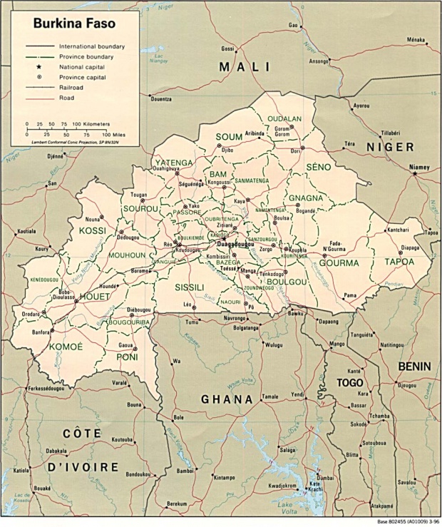 Mapas Politico De Burkina Faso