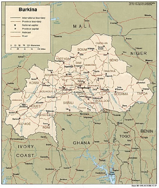 Mapa Politico de Burkina Faso