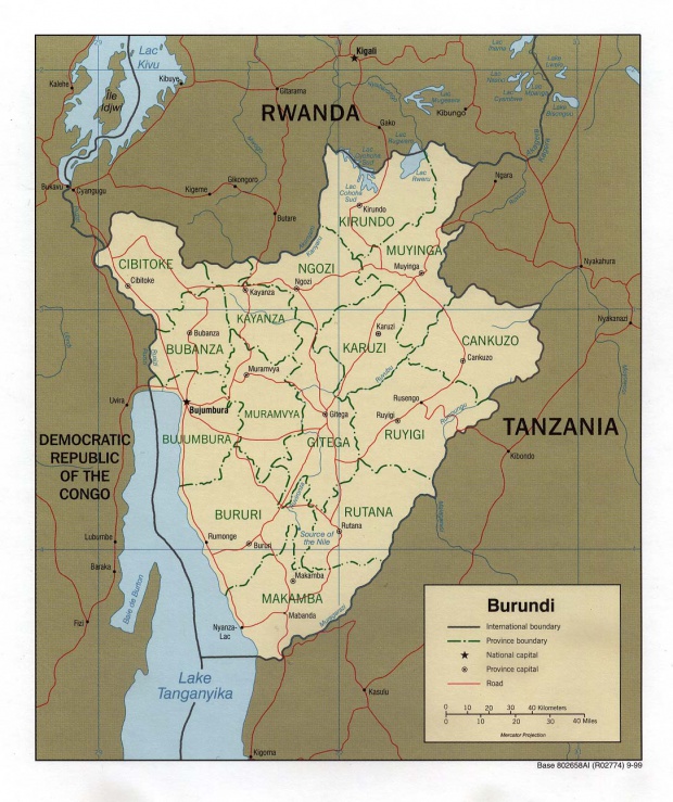 Mapa Politico de Burundi